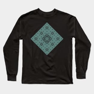 sierpinski diamond pattern - eucalypt mist Long Sleeve T-Shirt